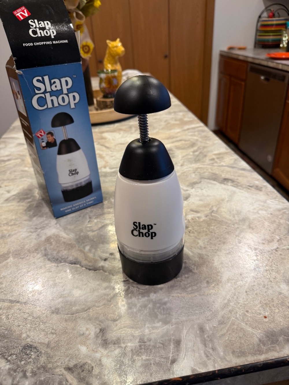 Slap Chop manual food chopper in its original box with directions